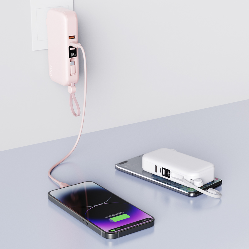自带线+折叠插脚+充电宝，UIBI柚比10000mAh三合一充电宝全新发布！